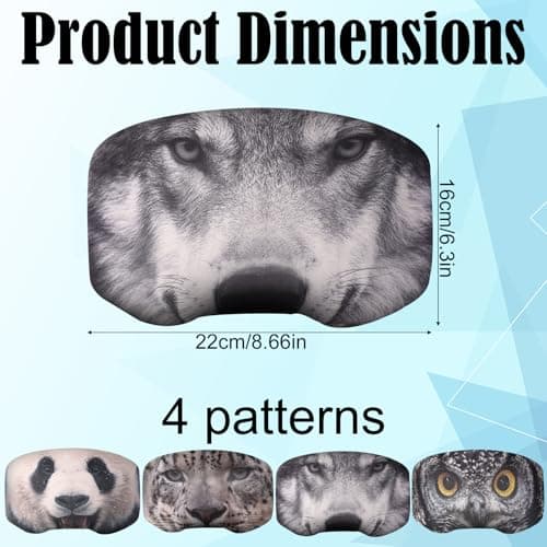 Sinbana 4pcs Ski Snowboard Goggle Cover Sleeve, 4 Wild Animal Styles Ski Goggle Covers to Protect Lens from Scratch and Dust Travel Storage Accessories for Adults Kids — view 2