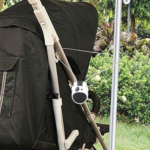 Baxnore 3 Digit Code Combination Lock High Security ABS Material Cow Shape Design Password Lock for Pram Stroller Luggage Black Silver (Silver) — view 4