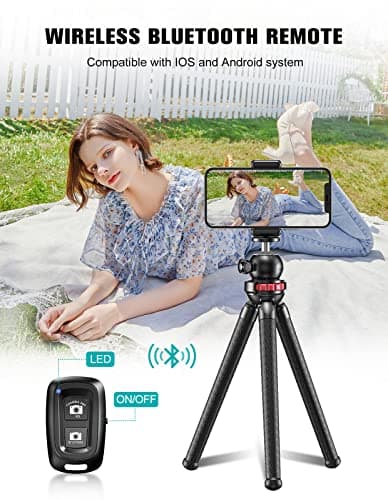 CIRYCASE Phone Tripod, Flexible Tabletop & Travel Tripods, Wireless Remote — view 3