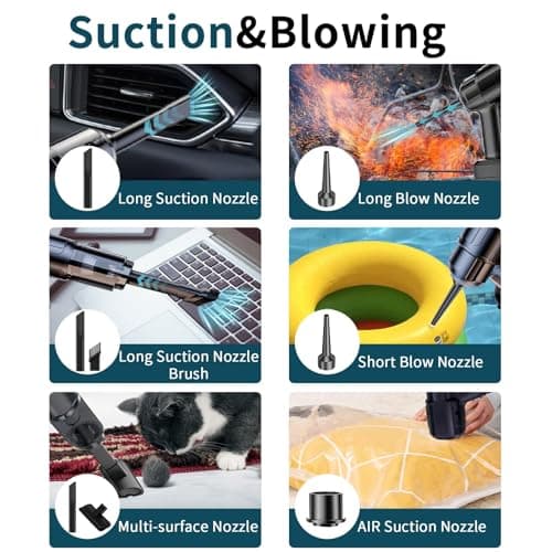 Handheld Vacuum Cleaner Cordless, 50000PA Powerful Car Hoover with Suction & Blow Function – Dual Battery (24 Mins Runtime) Ultra-long Battery Life,Lightweight & Portable Car Cleaner for Car/Home/Pet — view 3