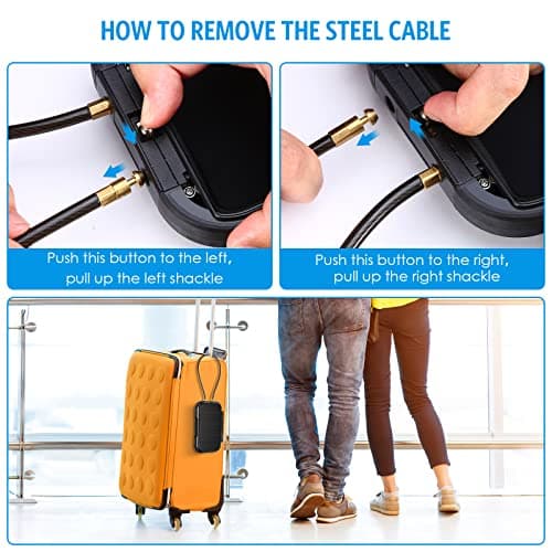 Brifit Portable Safe Box with Code, Key Lock Box Waterproof Combination Security Case, Anti-Theft Mini Travel Safe with Removable Wire Rope Security Safe Box for Beach, Dormitory, Cars, Travel — view 6