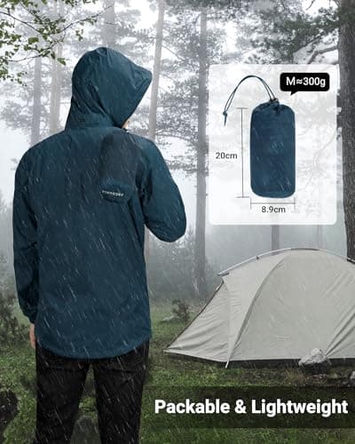 Outdoor Ventures Men's Waterproof Jackets Lightweight Windproof Raincoat — view 5