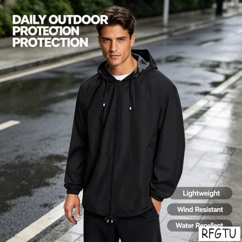 Waterproof Jacket Lightweight Windproof Rain Jacket Waterproof Jacket Men — view 3