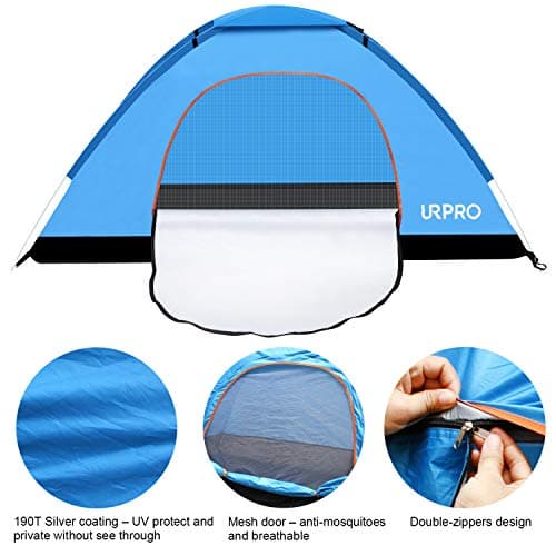 URPRO instant automatic pop up tent, 2 Person Lightweight Tent,Waterproof Windproof, UV Protection, Perfect for Beach, Outdoor, traveling,hiking,camping, hunting, fishing, etc — view 3