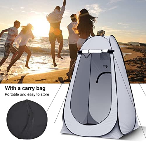 LEMROE Pop Up Tent Portable Privacy Shelter for Camping Shower 120CM Grey — view 4