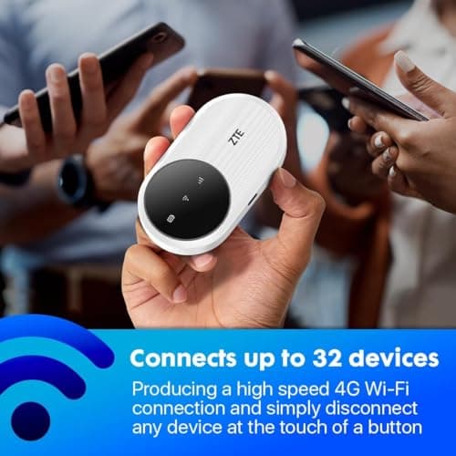 ZTE U10, Wi-FI 6/4G LTE Mobile Wi-FI, Portable Access Point Unlocked Low Cost Connects to 32 Devices, 2000mAh Battery, Built-in Antenna for Improved Speeds, — view 5