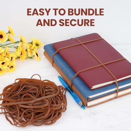 NUTTDOO Large Elastic Rubber Bands,50PCS Heavy Duty Strong Elastic Bands Wide Rubber Band for Office Supply School Home, Securing Trash Can Garbage Cans, File Folders, 20cm/ 7.87inch — view 4