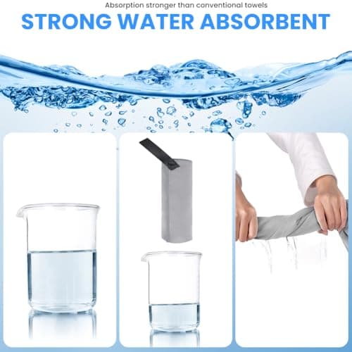 Aolso Microfibre Travel Towel Set, 3 Pack Quick Dry Lightweight Microfibre Towels, Super Absorbent Gym Towel for Men Weman, Beach Towel for Camping, Yoga, Swimming, Hiking-Grey(160x80cm+2 * 40x80cm) — view 5