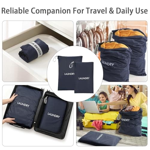 Asnews 2 Pack Laundry Bags, Travel Laundry Bag Dirty Clothes Organizer — view 5