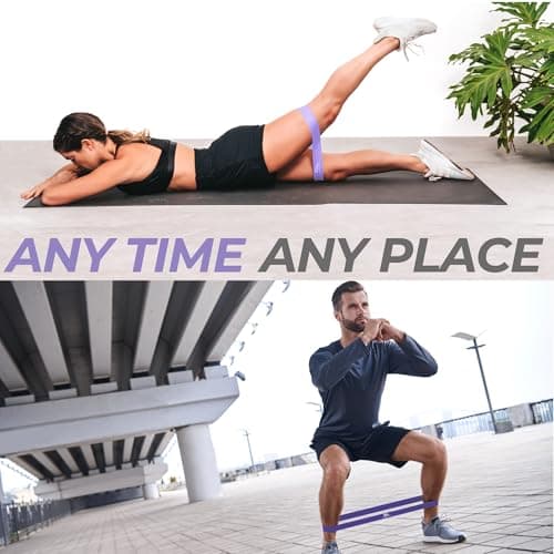 Coredsteady Resistance Set of 5 - Mini Fitness & Loop Exercise Bands for Men & Women - Yoga, Body & Gym Sport Strength, Muscle & Tone - With E-Guide & Travel Bag — view 5