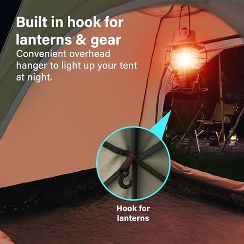 Camping Tent Pop Up, 3-4 Man Automatic Instant Tent Ultralight Dome Tent 4 Seasons, 2 in 1 Double Layers with Removable Outer & Carry Bag for Camping Hiking — view 4