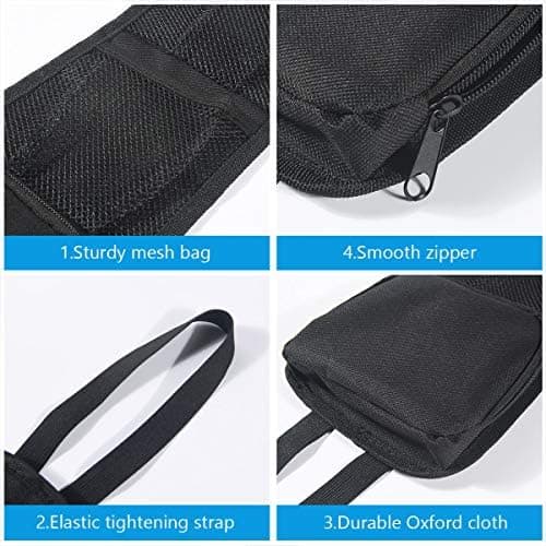 URAQT Car Organisers, 2 Pcs Car Seat Side Storage Bag with 3 Pockets, Front Seat Mesh Hanging Bag for Auto Small Items, Durable Drink Holder Storage Pockets Fit for All Vehicles — view 2