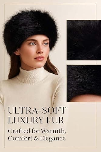 Luxury Women’s Cossack Faux Fur Winter Hat – Soft Warm Lined Fashion Cap, Windproof Insulated Design for Daily Wear, Outdoor Travel & Cold Weather Comfort Black — view 3