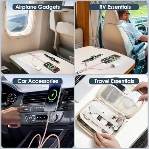Travel Essentials for Phone Charger,3 in 2Multi Charger Cable Cord-Pink — view 2