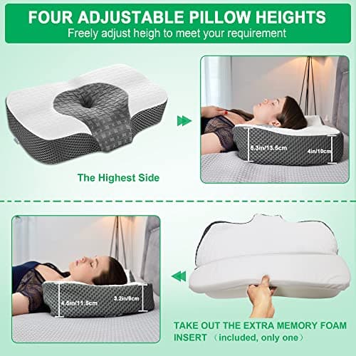 Elviros Adjustable Height Cervical Neck Pillow for Neck and Shoulder Relief — view 4
