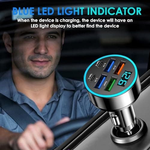 USB C Car Charger 6 Ports 45W Car USB Socket Adapter for Car USB — view 4