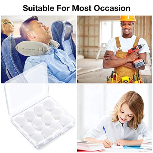 Frienda 21 Pairs Silicone Ear Plugs for Sleeping, White, Blue, Rose Red — view 5