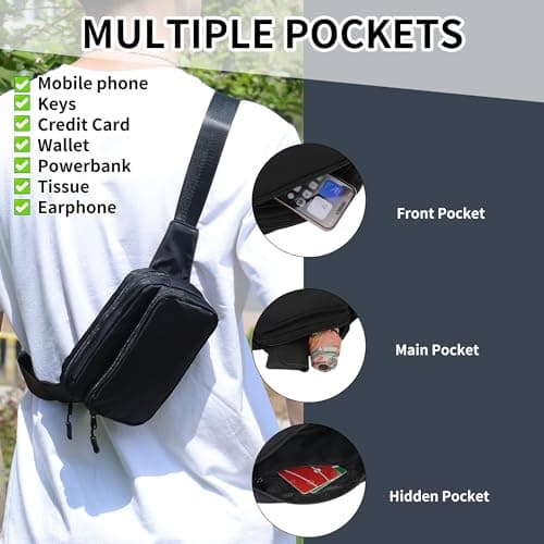 IHIGOGOFA Bumbags Waist Fanny Pack Fashion Bum Bag with 30cm Extended Belt for Dog Walking Climbing Hiking Travel Cycling Girls Ladies Men Women — view 2