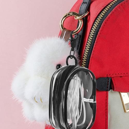 PHENOFICE Travel Hair Accessory Pouch with Lobster Clasp Zip Black Pvc — view 5