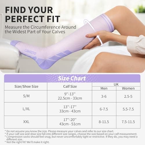 CAMBIVO Compression Socks 3 Pairs for Men & Women, 20-30 mmHg Flight Socks — view 4