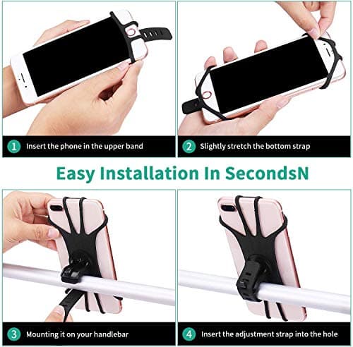 TAIYUNWEI Bike Phone Holder, 360° Rotate&Adjustable Silicone Phone Holder — view 5