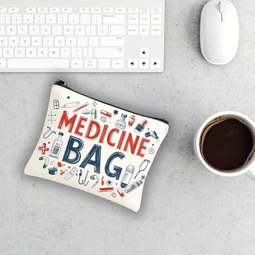 Medicine Bag, 22 x 18cm Travel Medicine Bag for Organizing Pills and Medications, Portable Medication Bag with Zipper Closure, Nursing Meds Bag Pouch for Daily Use and Travel — view 4