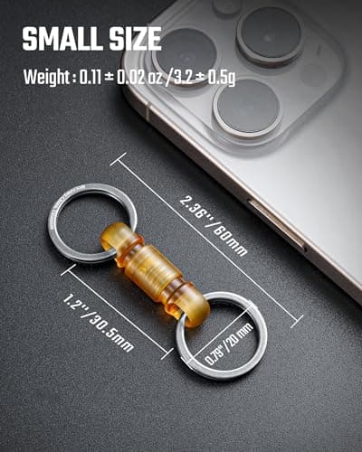 MecArmy CH24 Key Ring Detachable Connector – 360° Double-Ended Rotating Titanium Keychain with Quick Release, Key Organiser for Everyday Carry, Multi-Tools, Car, Backpacks, Carabiner, Camping & Travel — view 6