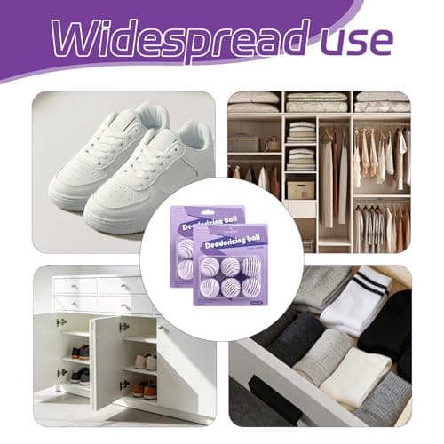 Aoyfuwell 12 PCS Shoe Deodorizer，Odour Eaters，Long-Lasting Deodorizer, Reusable Shoe freshener, Keeps Shoes Fresh for 24 Hours.Lavender-Scented Shoe deodorizing Balls。 — view 5