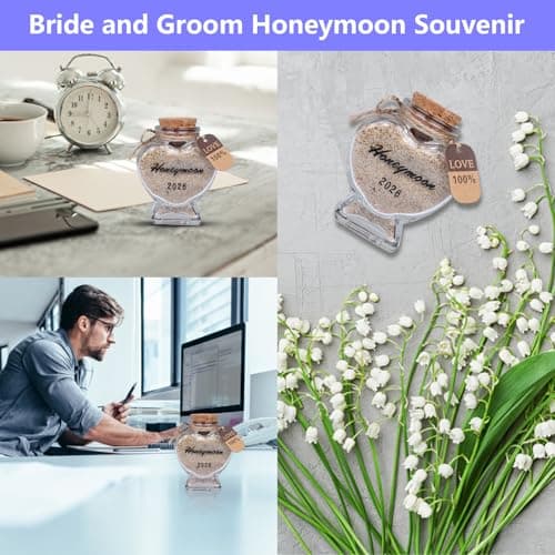 HSXIANG Honeymoon Sand Keepsake Jar 2026 - Bridal Shower, Wedding, Engagement, Honeymoon, Travel Gifts for Bride or Newlywed Couple(with Gift Box) — view 5