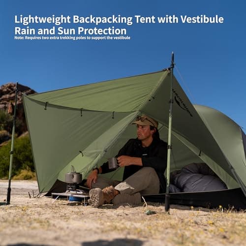 Naturehike Mongar Pro Ultralight Tents Windproof Waterproof Trekking Tent Portable 1 Person Tent 3-4 Season for Camping Hiking (Olive Green / 1 Person) — view 2