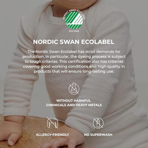 DILLING Baby Bodysuit w/Long Sleeve - Organic Merino Wool Nature 86 — view 5