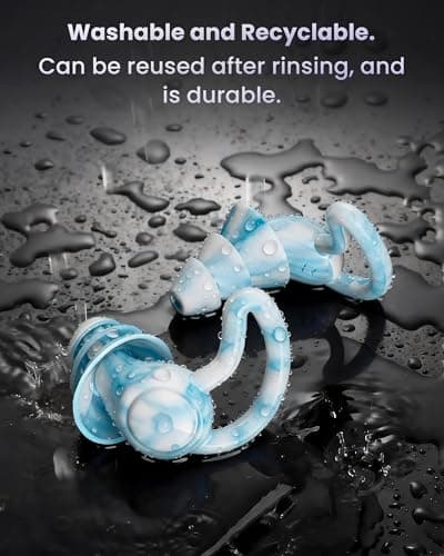 Ear Plugs for Sleep, Noise Cancelling Ear-Plugs Reusable Soft Silicone Earplugs for Sleeping, Snoring Partner, Travel, Deep Focus, Side Sleepers, Work & Studying, Comfortable,Blue2Pairs — view 5