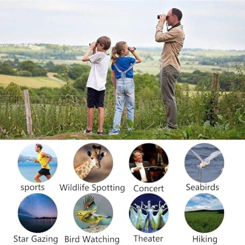 Wesafrae Compact 12X25 Small Pocket Binoculars Adults, Kids Binoculars for Boys for Bird Watching, Concert Theater Opera — view 3