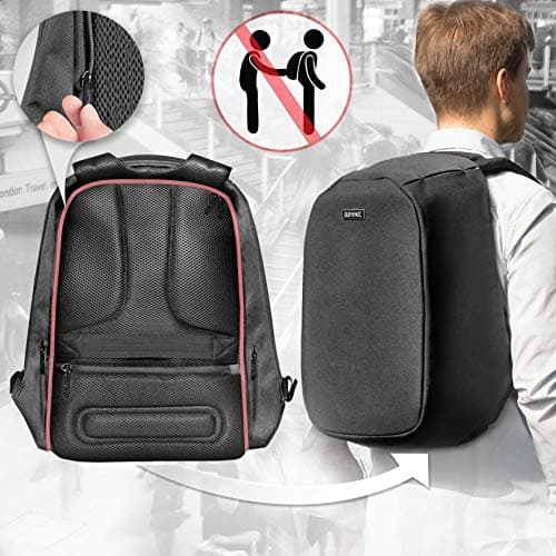 Duronic LB22 Anti-Theft Laptop MacBook Backpack | Rucksack | Travel Bag | University | College |School | 13.3" – 15.6" Internal Laptop Sleeve | Water Resistant — view 2