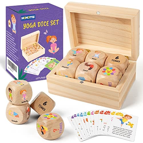 Homotte Wooden Yoga Dice Set for Kids