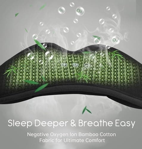 TOPOINT Bluetooth Sleep Mask, 3D Organic Bamboo Cotton Eye Mask, Blackout — view 6