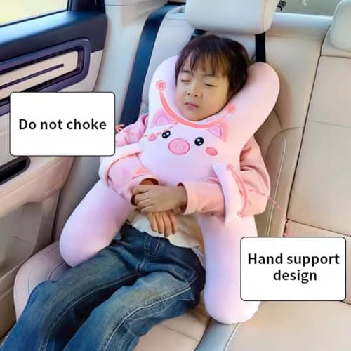 Car Pillow for Kids, H-shaped Neck And Back Comfort, Cozy Neck Head Support Sleeping Headrest for Travel, Hands & Seat Belt Slot, Washable And Compressible, Perfect for Car,Plane,Train,Boat & More — view 2