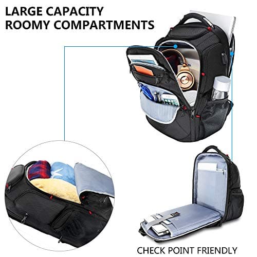 KROSER Laptop Backpack 17.3 Inch Computer for Men/Women-Black — view 4