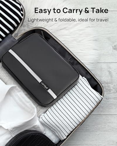 Carttiya Hanging Travel Toiletry Bag - Large Wash Bag for Men and Women, Waterproof Foldable Cosmetic Bag Make up Toiletry Bag with Hook for Business Trip, Gym, Vacation and Household (Black) — view 6