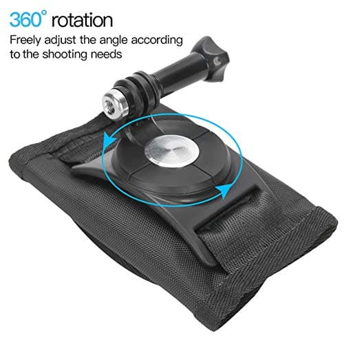 SparkFeng Universal 360 Degree Rotary Motion Camera Backpack Clip Mount Adapter, Adjustable Sports Camera Bracket with Canvas Base, for and Other Action Cameras — view 3