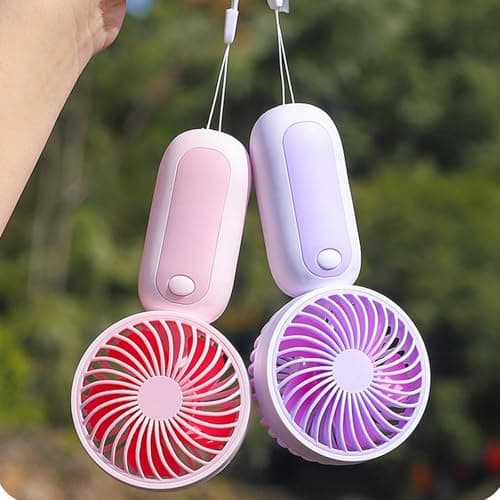 alloneslife Cooling Fan, Portable, Runs on 3A Batteries for Study, Purple — view 6