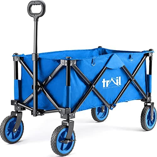 Trail Folding Camping Festival Trolley, 80kg Capacity, Blue