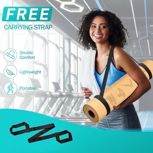 OUTDOUSE TPE Yoga Mats for Women,Brown 183x61x0.6cm — view 5