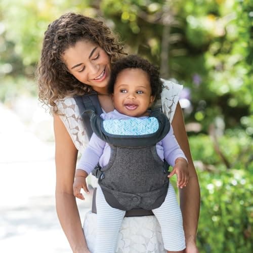 Infantino Flip Advanced 4-in-1 Baby Carrier - Ergonomic, Convertible, Face-in and Face-Out Front and Back Baby Carrier for Newborn to Toddler 3,6-14,5kg, Grey with Bib — view 6