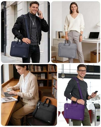 Ferkurn Laptop Bag Case for Women Men Messenger Briefcase, 17 17.3 inch — view 2
