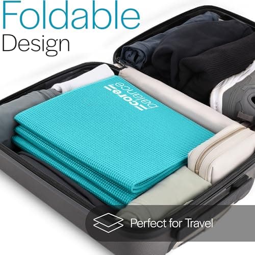 Core Balance Foldable Travel Yoga Mat, Teal — view 3