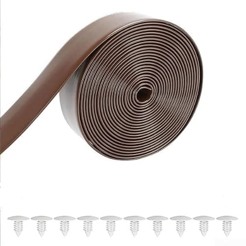 ZiStarlilife 1 Pack 10ft PVC Replacement Webbing for Patio Pool Beach Lounge Chair Repair Kit, Weather Resistant Straps with Nails for Outdoor Garden Furniture, Black(Brown)