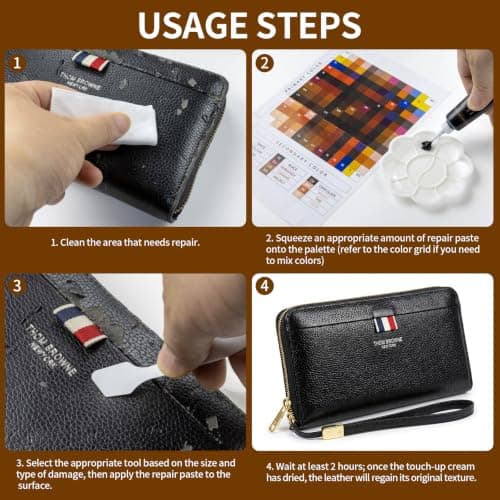 WEFINEST 6 Colors Faux Leather Repair Kit, Mixable Leather Repair Paste — view 6