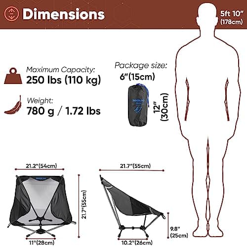 TREKOLOGY YIZI LITE Ultralight Camping Chair – Compact, Lightweight Chair for Backpacking, Hiking, and Outdoor Adventures — view 3