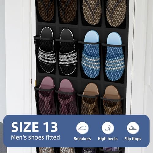 Dailyart Door Shoe Rack Hanging, 24 Large Pockets Hanging Shoe Storage — view 3